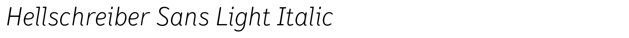 Hellschreiber Sans Light Italic image